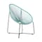 Armen Living Acapulco Indoor Outdoor Steel Papasan Lounge Chair with Wasabi Rope LCACSIWSB - alternate 1